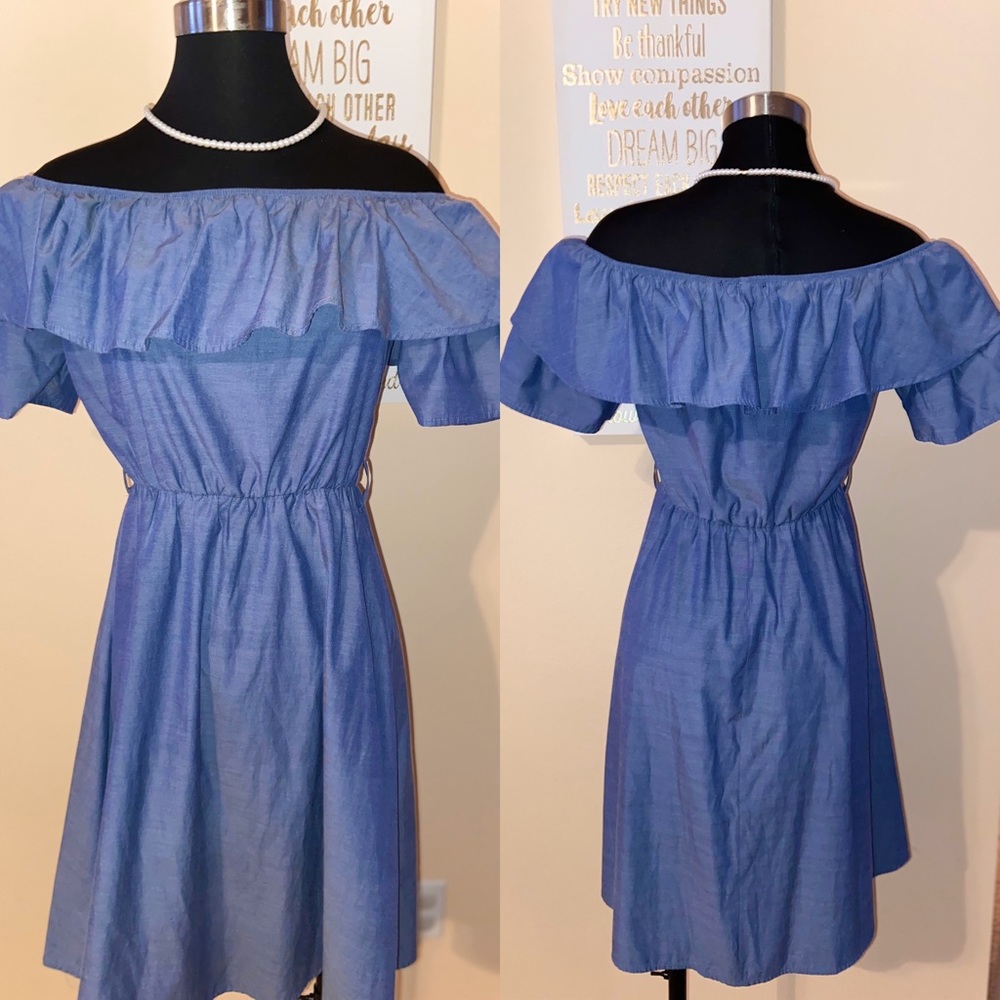 Blue Off shoulder dress